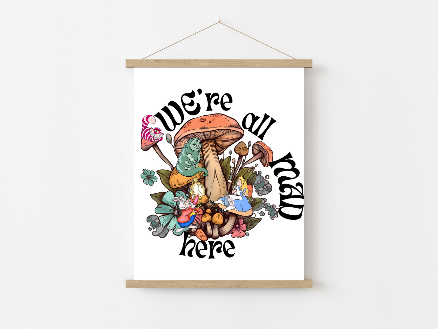 We Are All Mad Here UV DTF Decals | Waterproof, Permanent Transfer