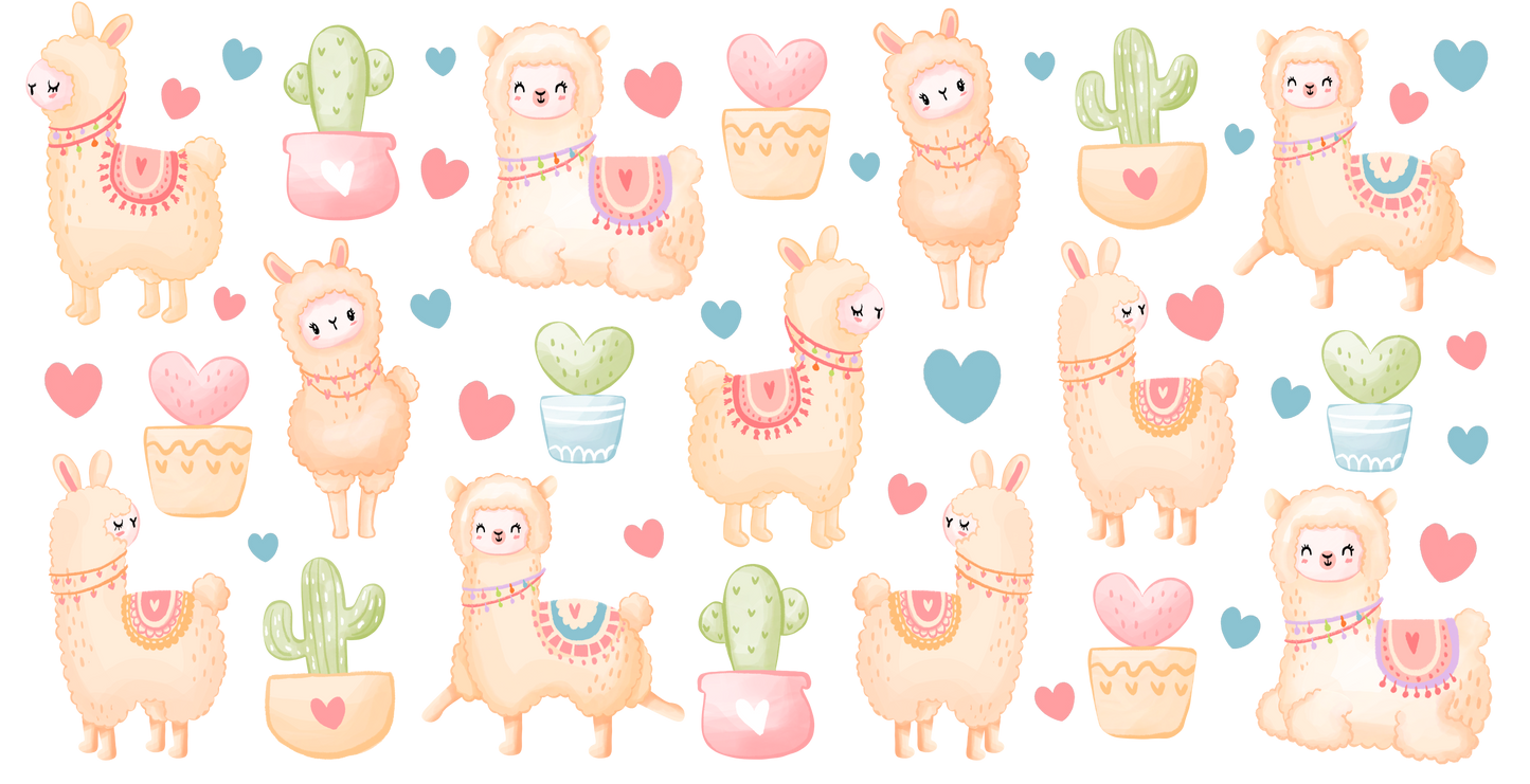 Lovely Llama | UV DTF Wrap for Cups | Ready to Apply Permanent