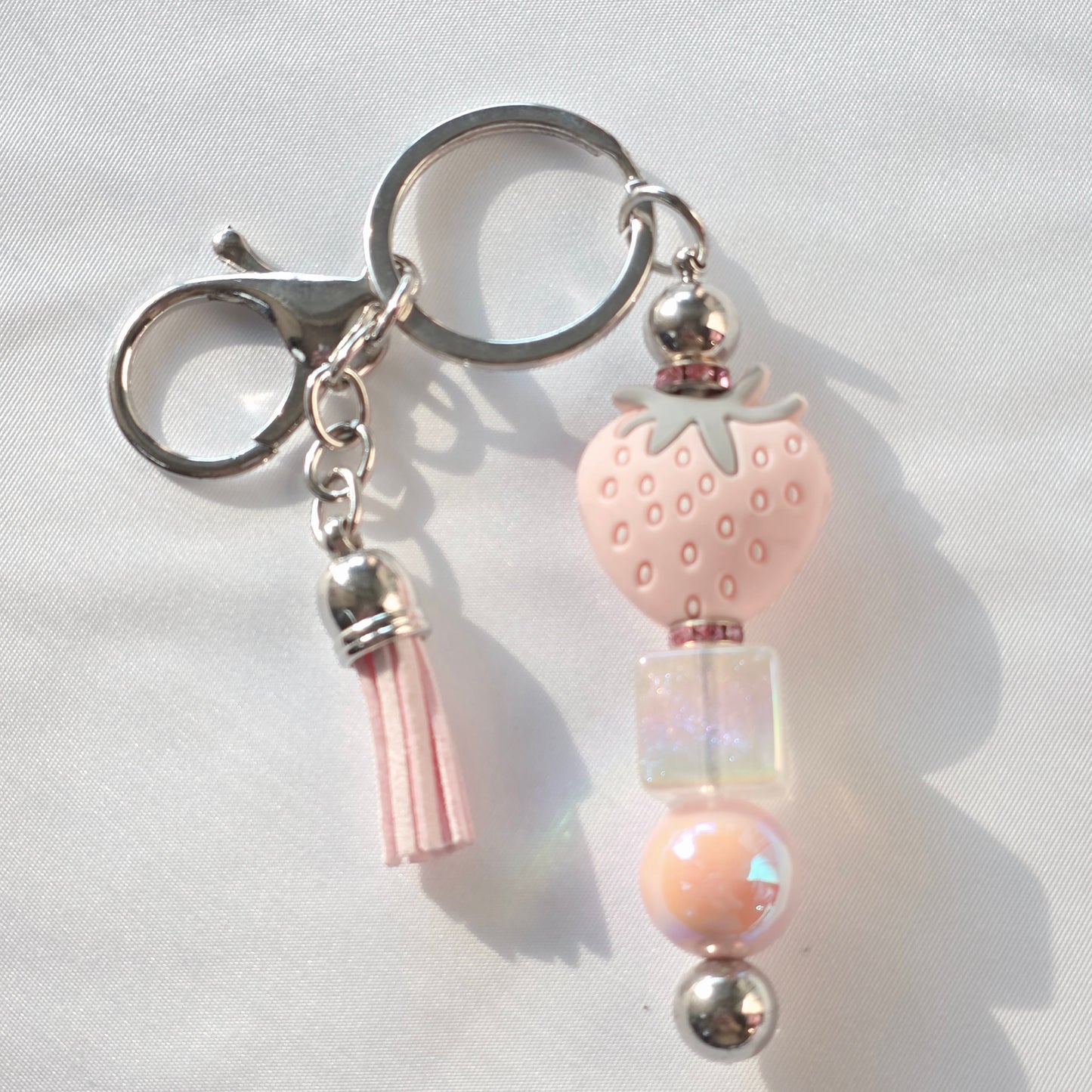Handmade Beaded Keychain With Focal Bead | Cute Key Ring Accessory
