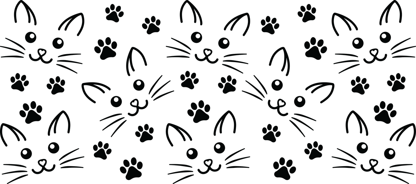 Cat Face | UV DTF Wrap for Cups Ready to Apply Permanent