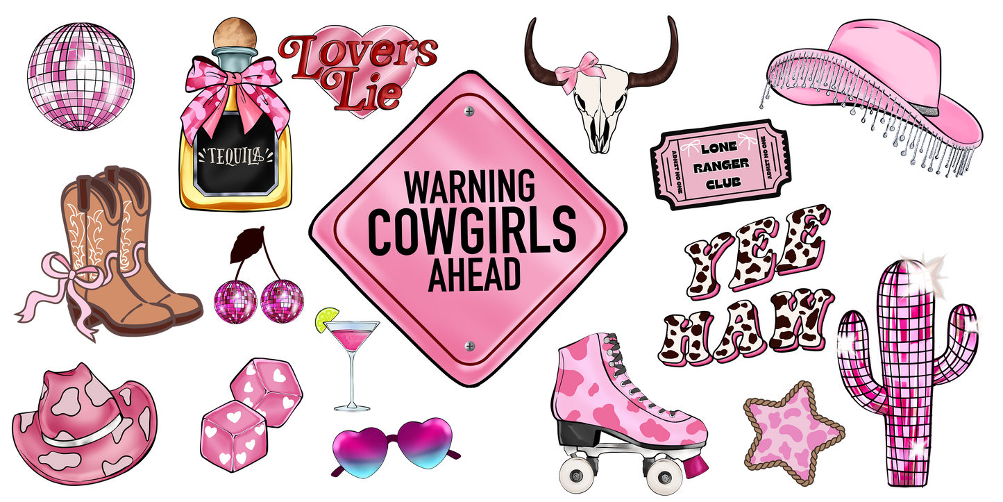 Cowgirls Ahead | UV DTF Wrap for Cups | Ready to Apply Permanen