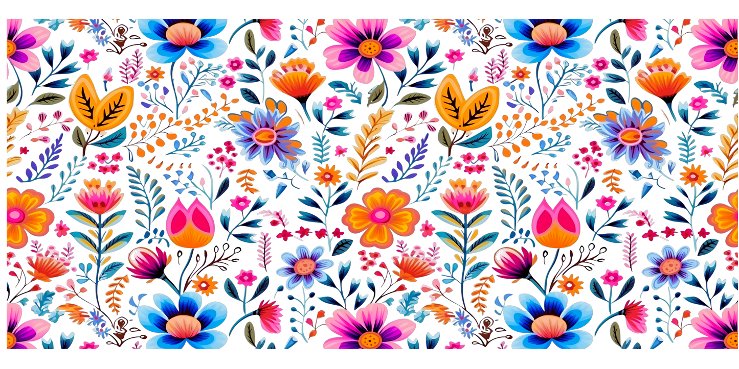 Wild Flowers Full | UV DTF Wrap for Cups | Ready to Apply Permanent