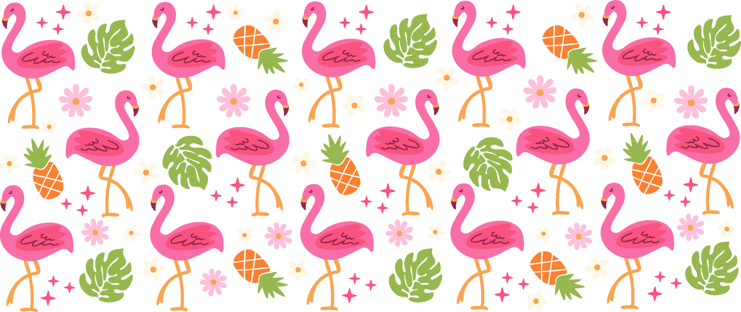 Pink Flamingo | UV DTF Wrap for Cups | Ready to Apply Permanent