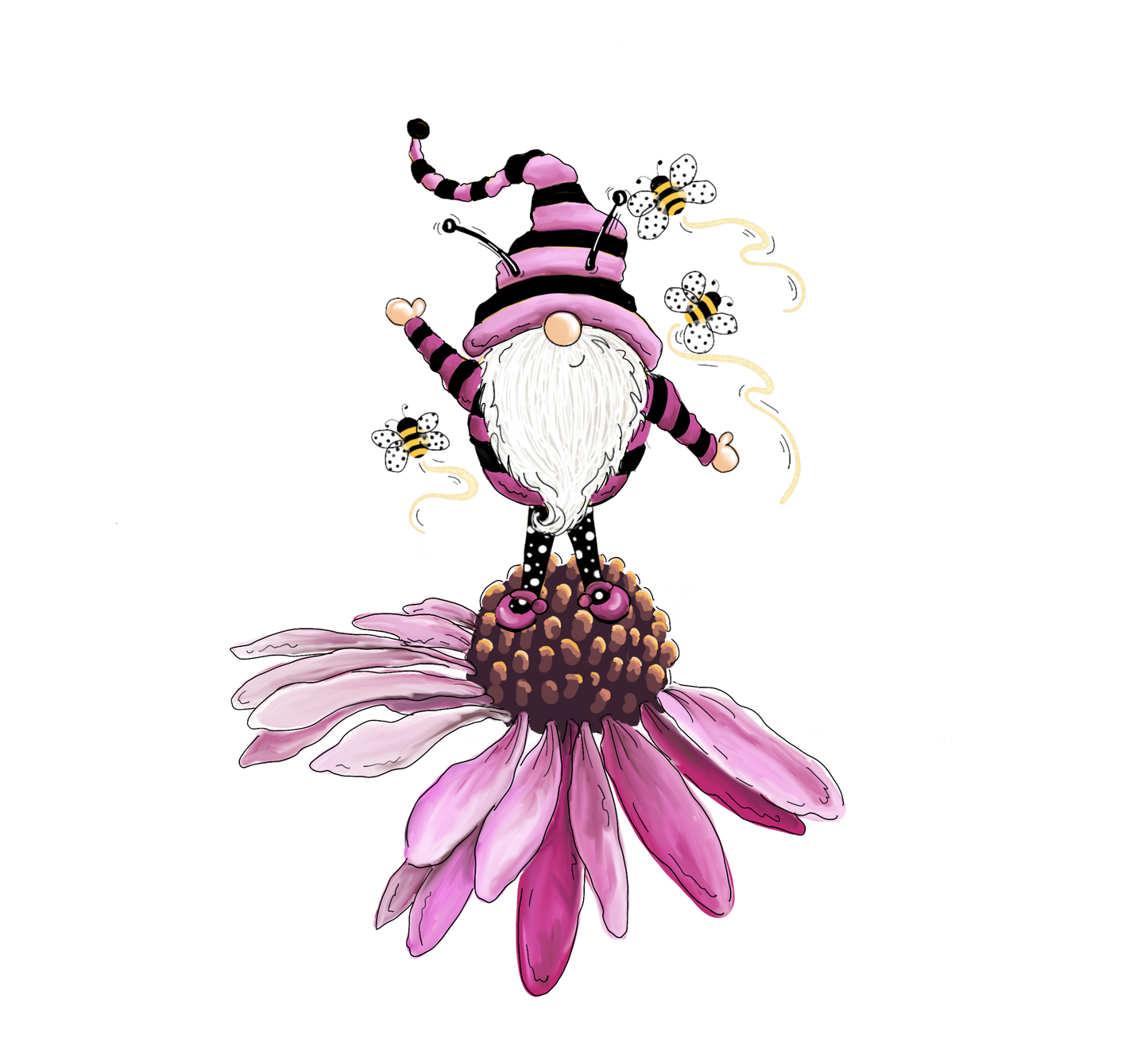 Gnome Pink UV DTF Decal| Waterproof, Permanent Transfer