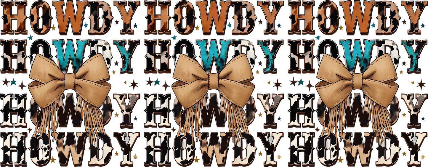 Howdy Bow | UV DTF Wrap for Cups | Ready to Apply Permanent