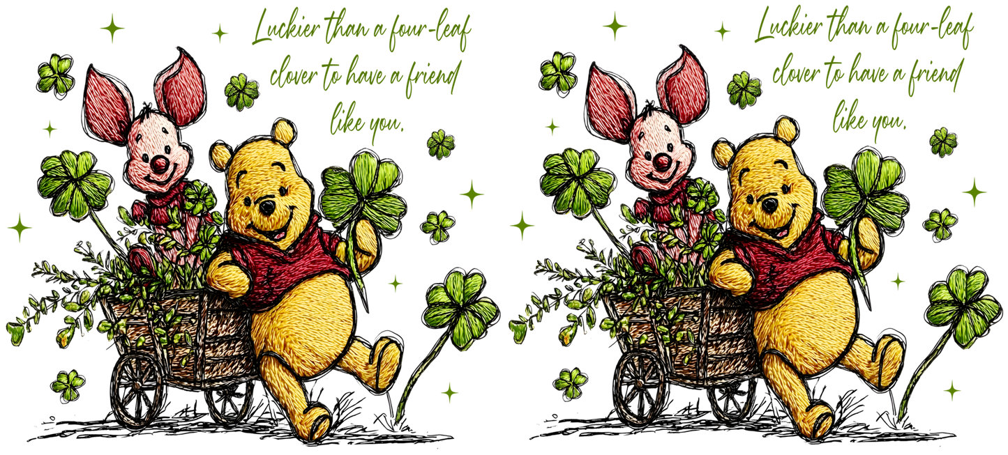 Friends Four Leaf Clover | UV DTF Wrap for Cups | Ready to Apply Permanent