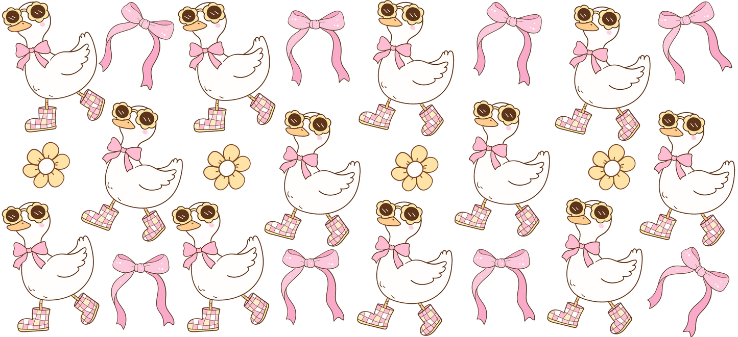 Goose & Bows | UV DTF Wrap for Cups | Ready to Apply Permanent