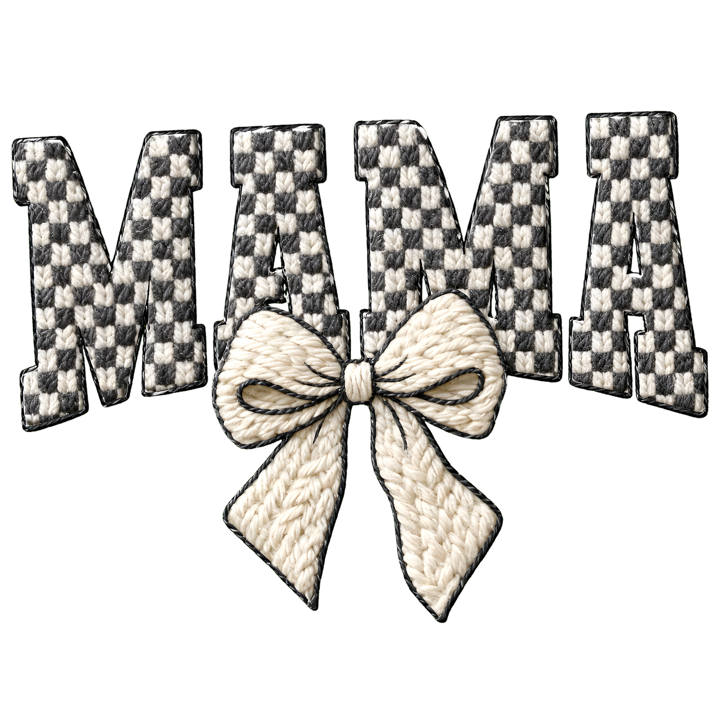 Mama Checkered Crochet UV DTF Decal| Waterproof, Permanent Transfer