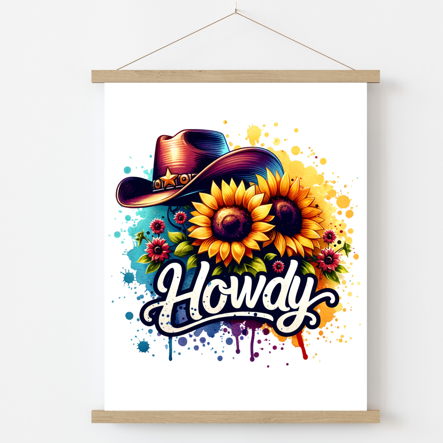 Howdy Sunflowers UV DTF Decal | Waterproof, Permanent Transfer