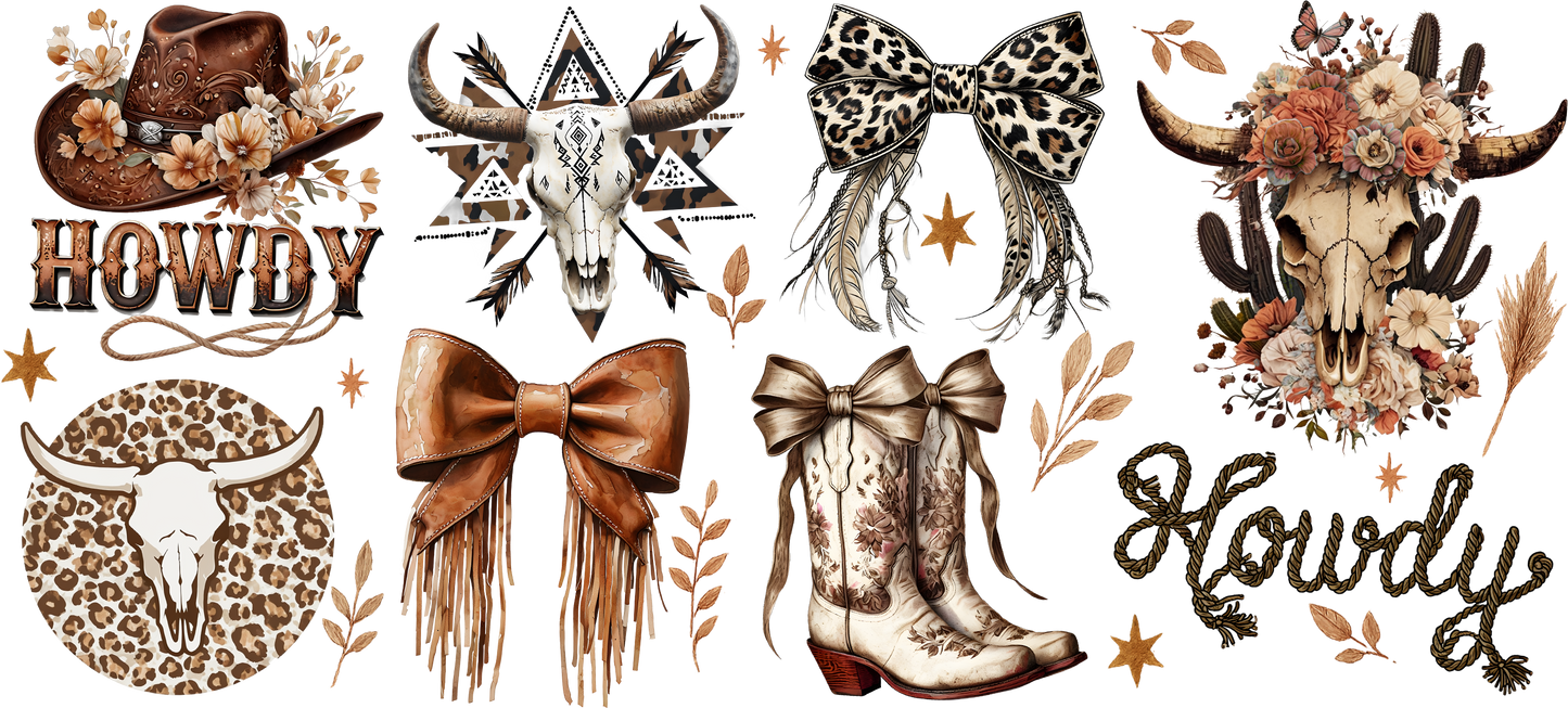 Western Boho Collection | UV DTF Wrap for Cups | Ready to Apply Permanent