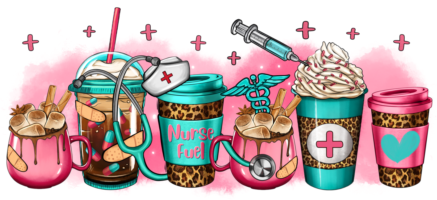 Nurse Coffee | UV DTF Wrap for Cups | Ready to Apply Permanent