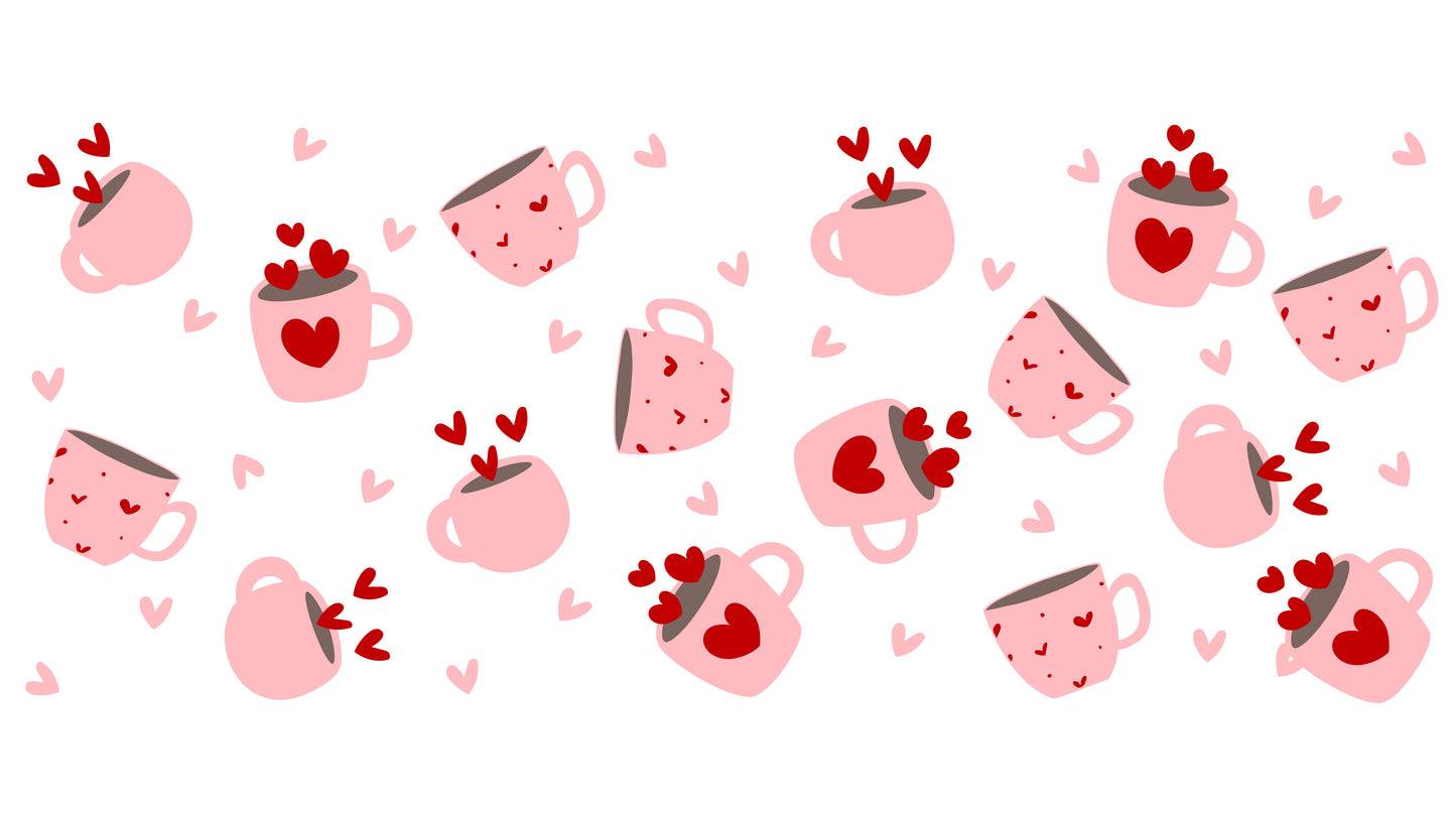 Coffee Love | UV DTF Wrap for Cups | Ready to Apply Permanent