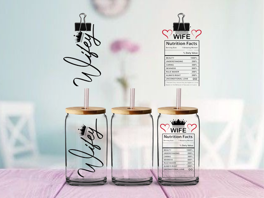 Wifey | UV DTF Wrap for Cups | Ready to Apply Permanent