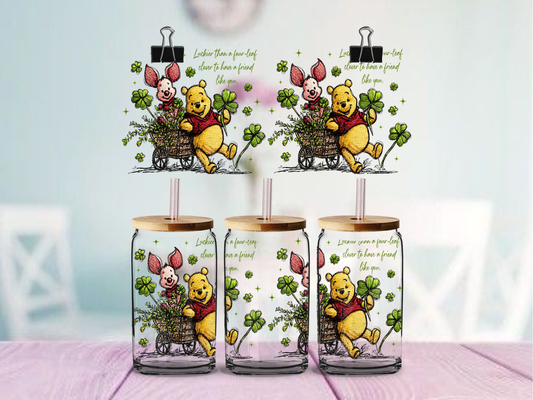 Friends Four Leaf Clover | UV DTF Wrap for Cups | Ready to Apply Permanent