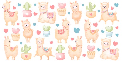 Lovely Llama | UV DTF Wrap for Cups | Ready to Apply Permanent