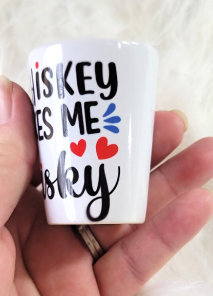 Frisky with Whisky Shot Glass Ceramic, RTS