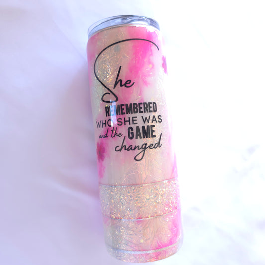 She Remembered Who She Was Tumbler | 20oz Opal Epoxy Travel Cup