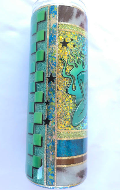 Western Cowboy Killer 20oz Tumbler | Glitter Epoxy Stainless Steel Cup