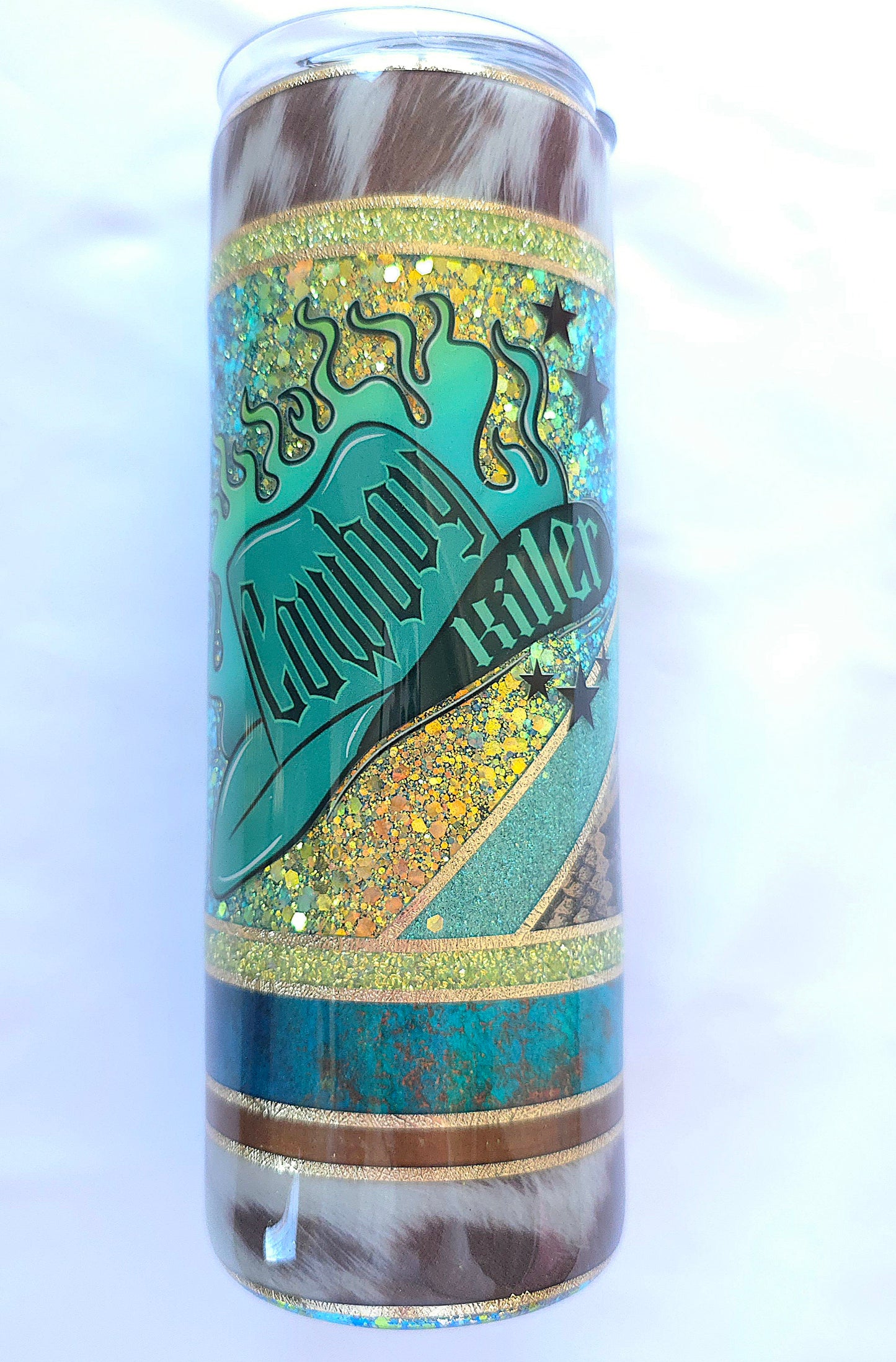 Western Cowboy Killer 20oz Tumbler | Glitter Epoxy Stainless Steel Cup