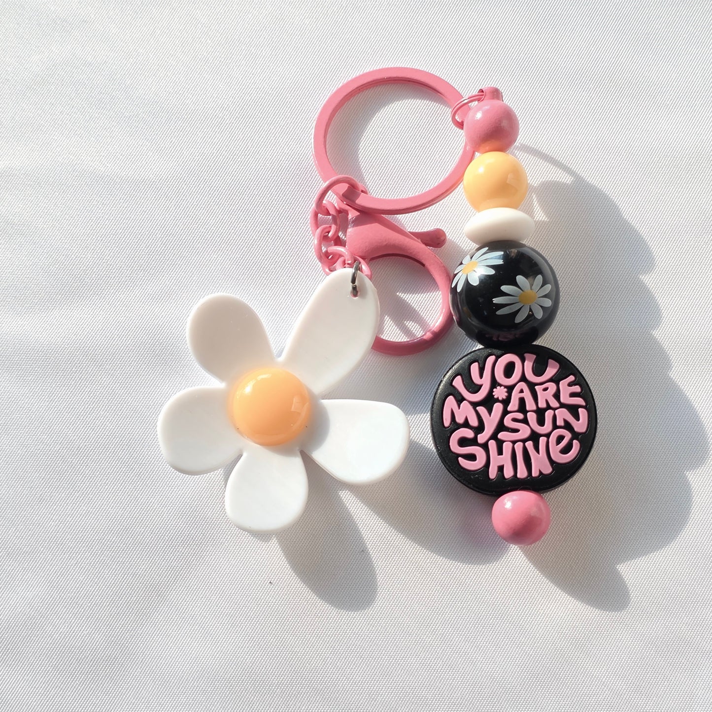 Handmade Beaded Keychain With Focal Bead | Cute Key Ring Accessory