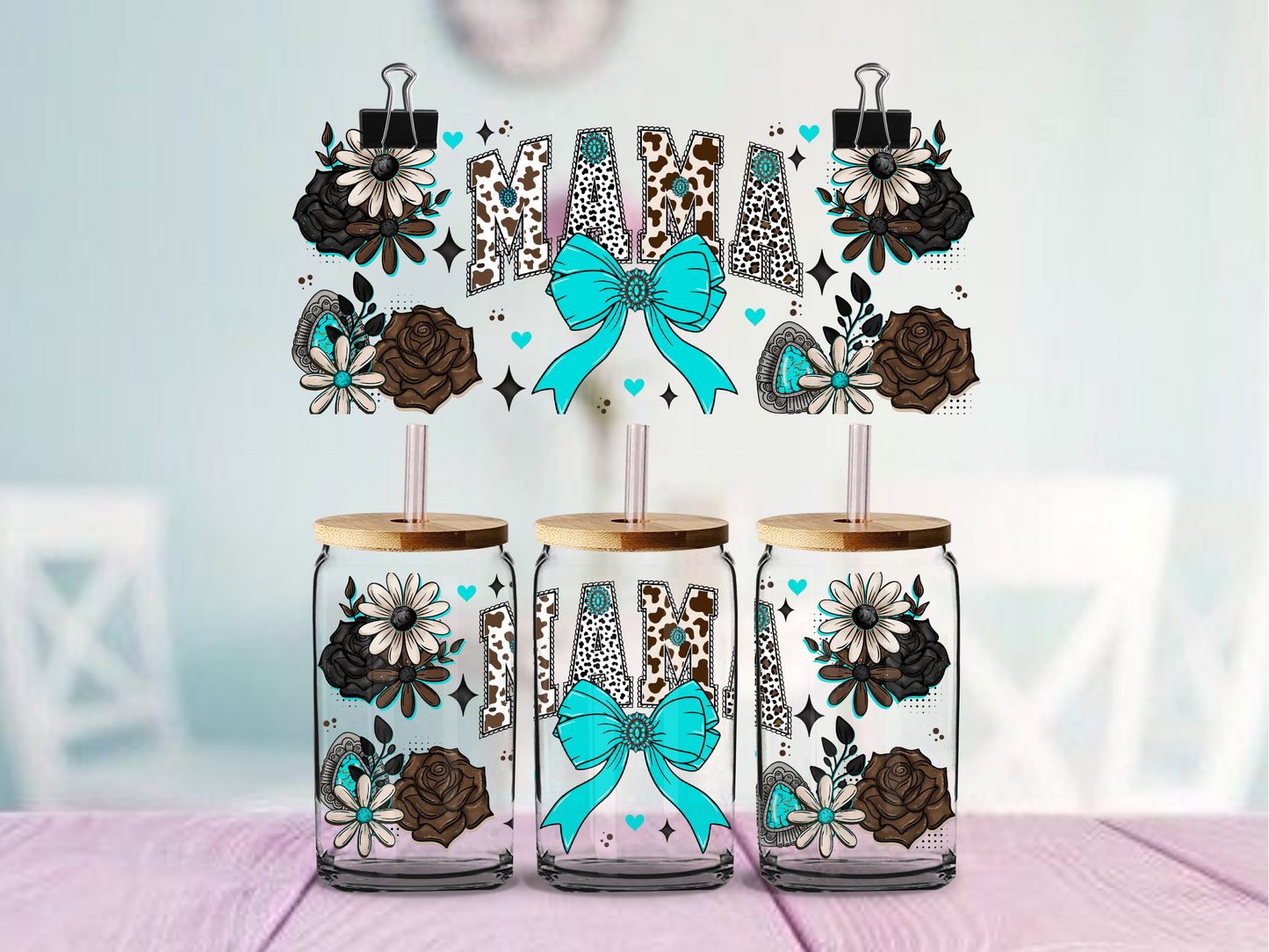 MAMA Western | UV DTF Wrap for Cups | Ready to Apply Permanent