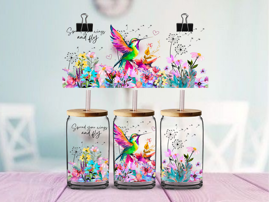 Humming Bird Spread Your Wings | UV DTF Wrap for Cups | Ready to Apply Permanent