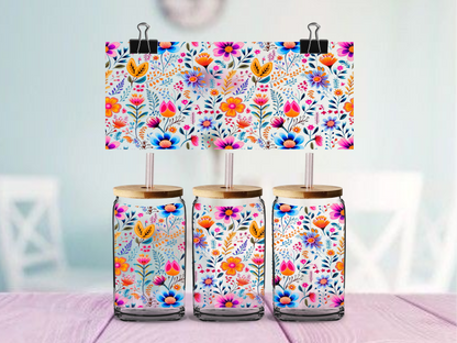 Wild Flowers Full | UV DTF Wrap for Cups | Ready to Apply Permanent