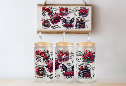 Morally Grey Book Girl | UV DTF Wrap for Cups | Ready to Apply Permanent