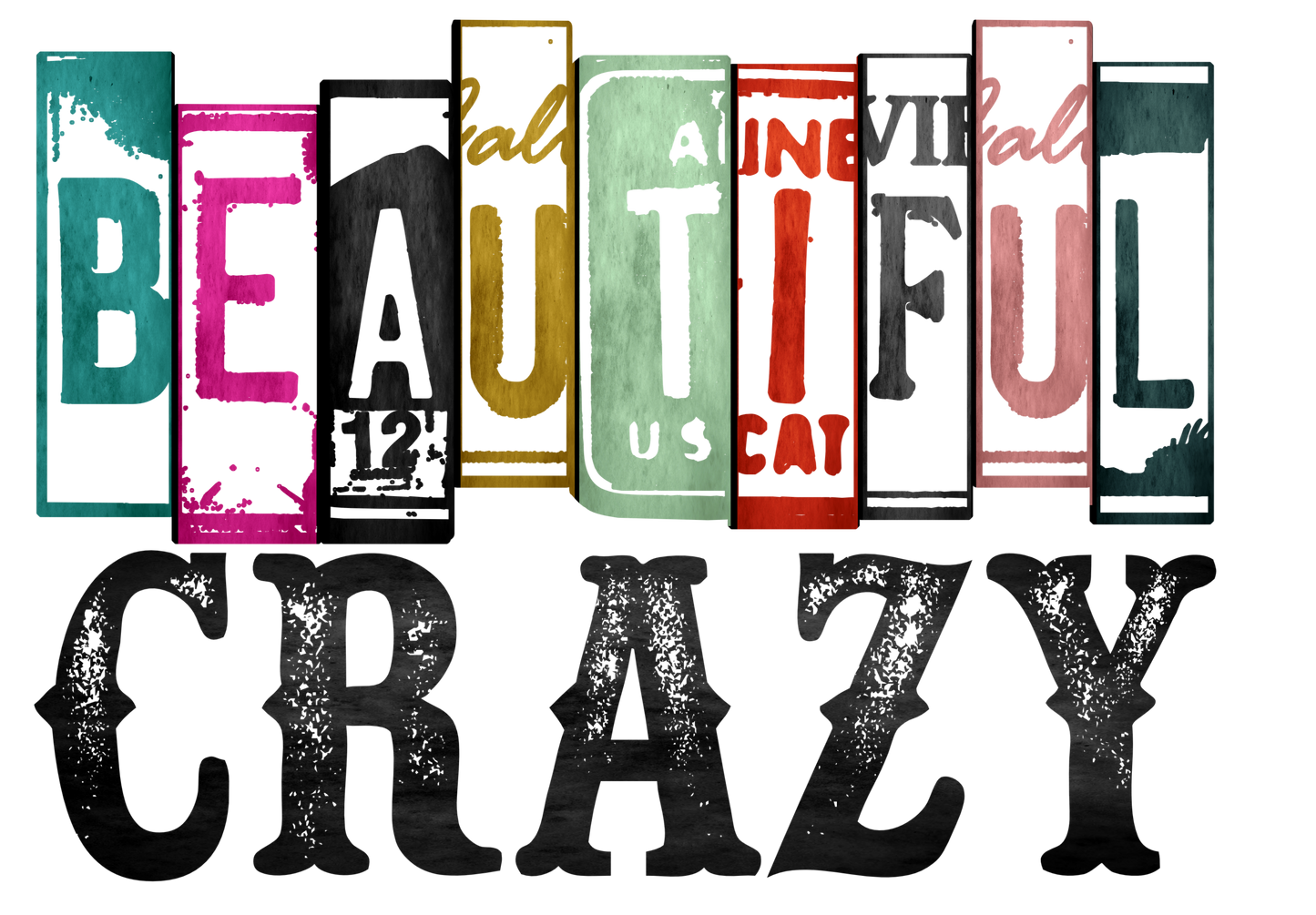 Beautiful Crazy UV DTF Decal| Waterproof, Permanent Transfer