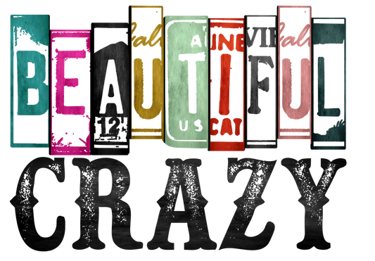 Beautiful Crazy UV DTF Decal| Waterproof, Permanent Transfer