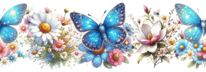 Butterflies and Daisies | UV DTF Wrap for Cups | Ready to Apply Permanent