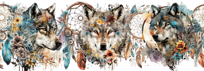 Boho Wolf | UV DTF Wrap for Cups | Ready to Apply Permanent