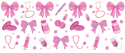 Nurse Bows | UV DTF Wrap for Cups | Ready to Apply Permanent