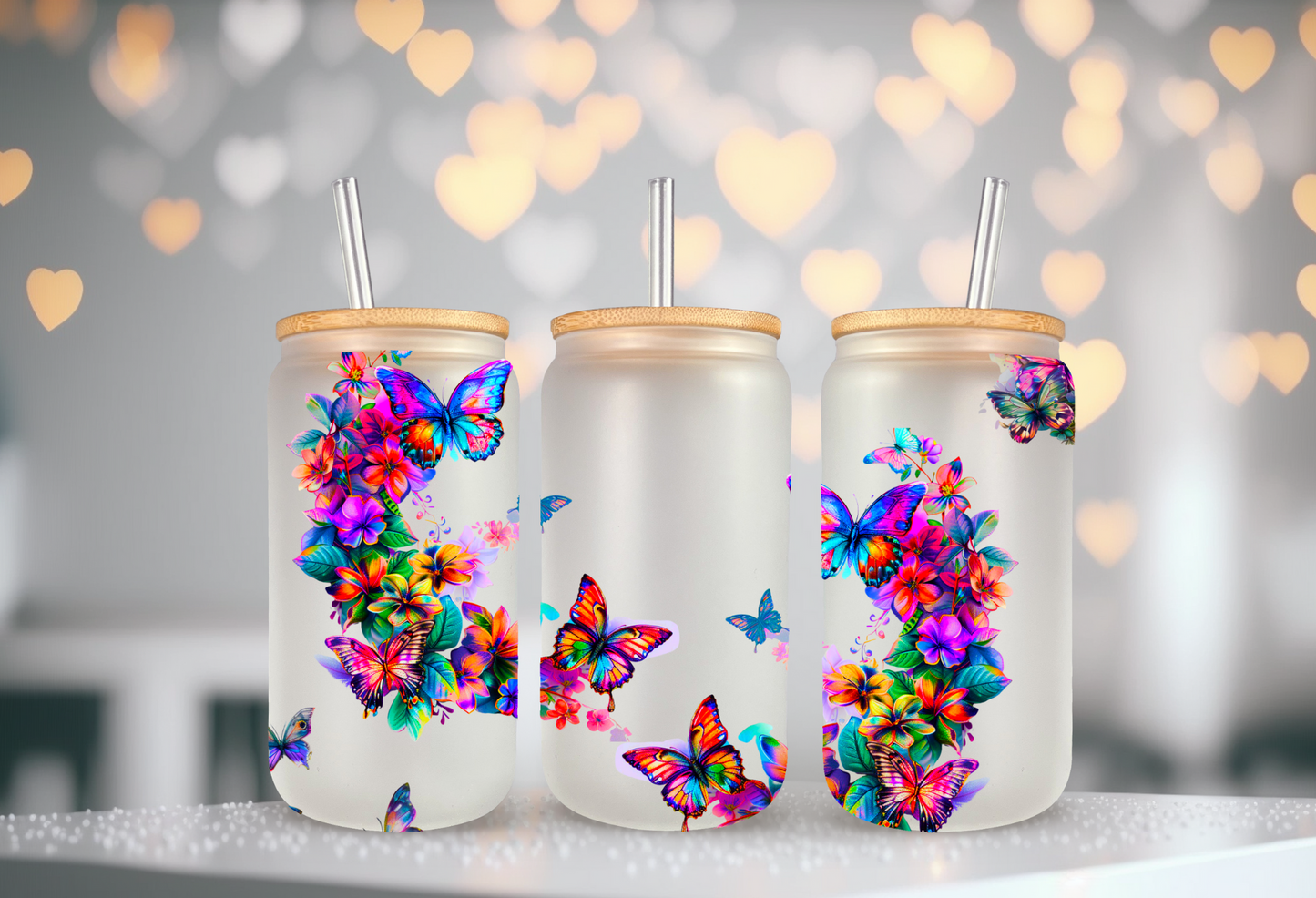 Butterflies & Floral | UV DTF Wrap for Cups | Ready to Apply Permanent
