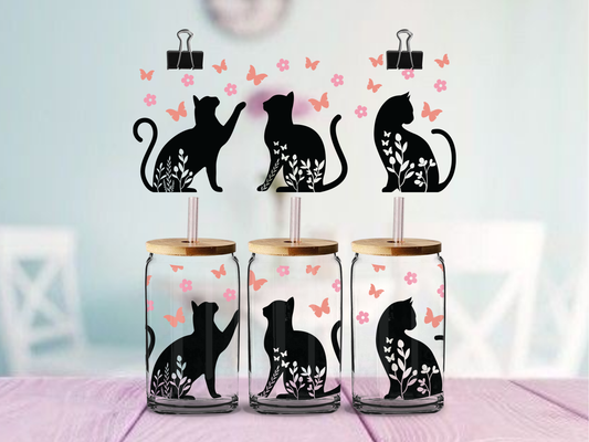 Playful Cat | UV DTF Wrap for Cups | Ready to Apply Permanent