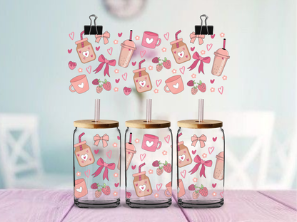 Coffee and Bows | UV DTF Wrap for Cups | Ready to Apply Permanent