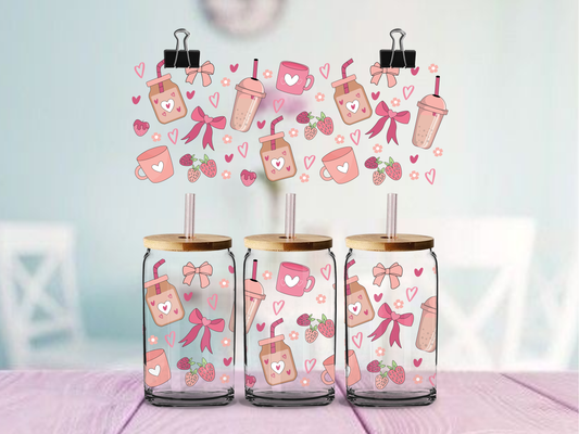 Coffee and Bows | UV DTF Wrap for Cups | Ready to Apply Permanent