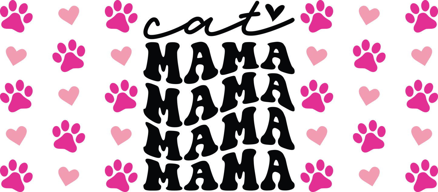 Cat Mama Paws | UV DTF Wrap for Cups | Ready to Apply Permanent