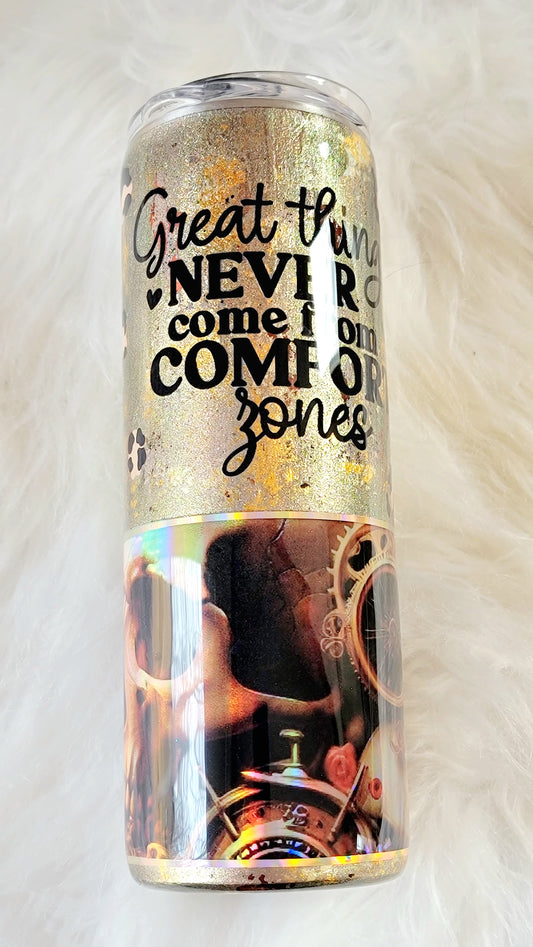 Steampunk Skull Tumbler 20oz | Inspirational Quote Travel Cup