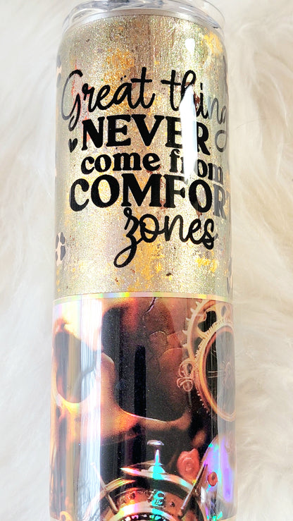 Steampunk Skull Tumbler 20oz | Inspirational Quote Travel Cup