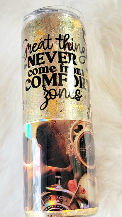 Steampunk Skull Tumbler 20oz | Inspirational Quote Travel Cup