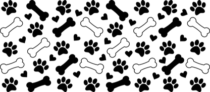 Paws and Bones | UV DTF Wrap for Cups | Ready to Apply Permanent