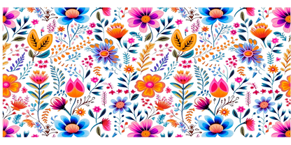 Wild Flowers Full | UV DTF Wrap for Cups | Ready to Apply Permanent