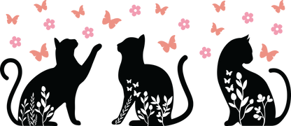 Playful Cat | UV DTF Wrap for Cups | Ready to Apply Permanent