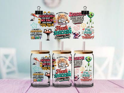 Fresh Sarcasm | UV DTF Wrap for Cups | Ready to Apply Permanent