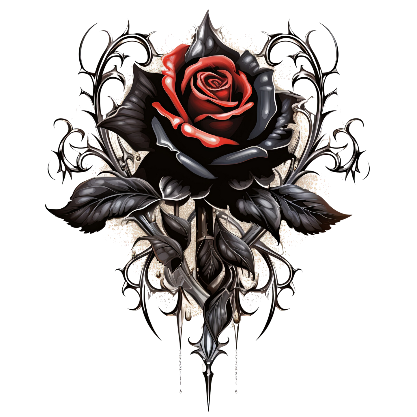 Goth Roses UV DTF Decal| Waterproof, Permanent Transfer