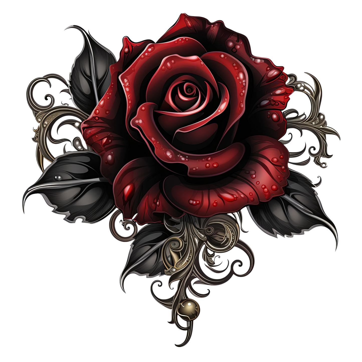 Goth Roses UV DTF Decal| Waterproof, Permanent Transfer