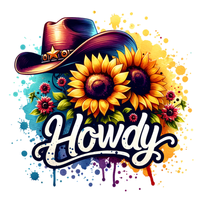 Howdy Sunflowers UV DTF Decal | Waterproof, Permanent Transfer