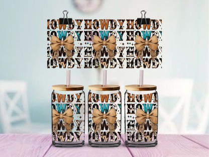 Howdy Bow | UV DTF Wrap for Cups | Ready to Apply Permanent