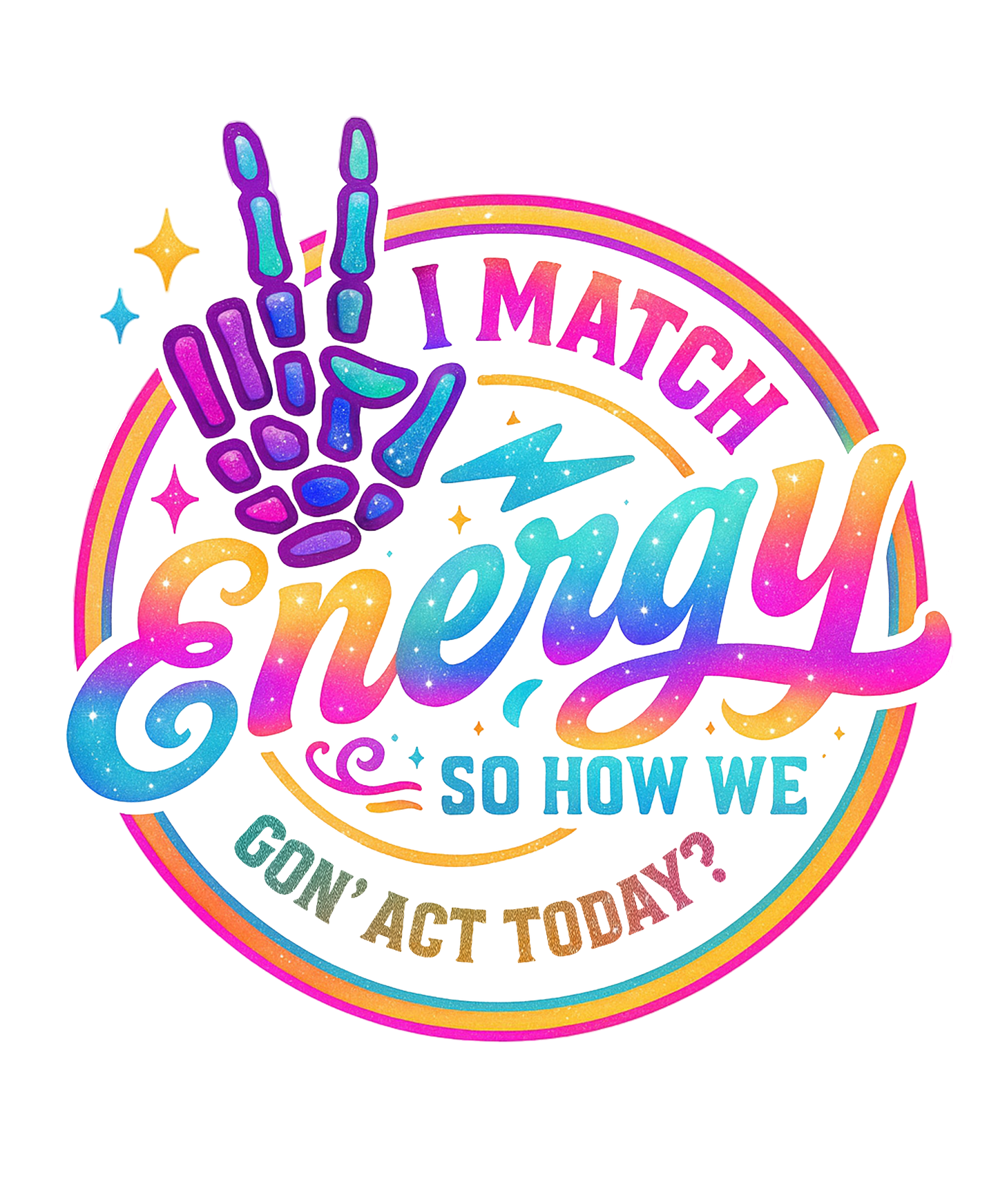 Match Energy | UV DTF Decal | Waterproof, Permanent Transfer